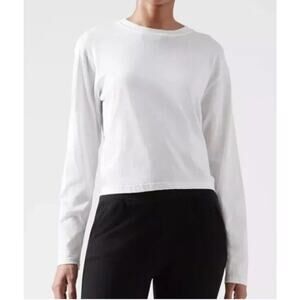 ATM Classic Jersey Long Sleeve Boy Tee in White Women’s Large